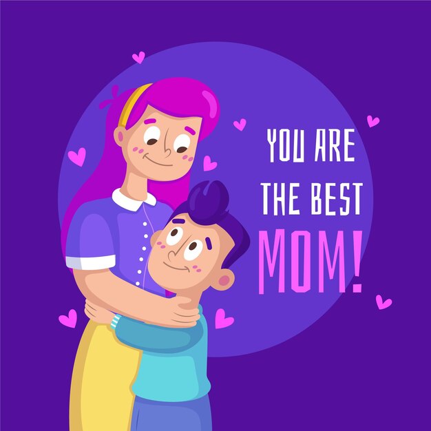 Cartoon mother's day illustration