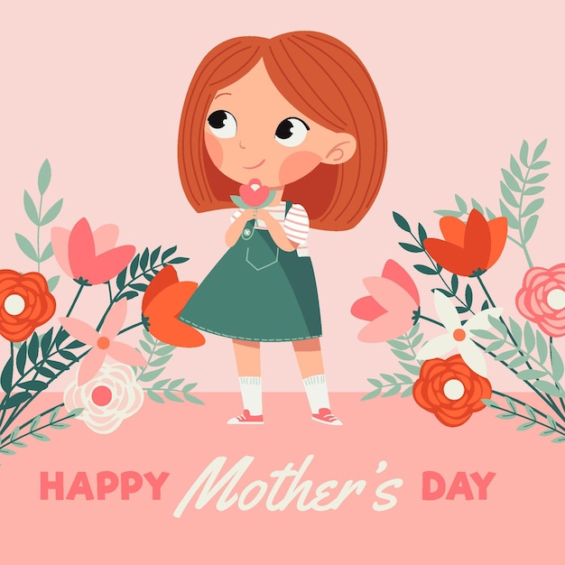 Cartoon mother's day illustration