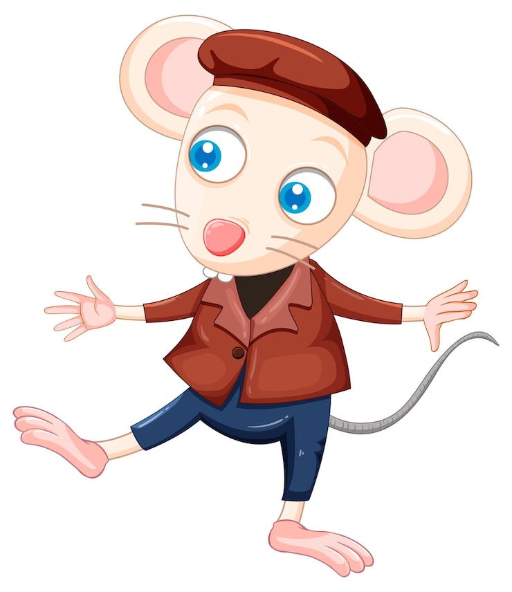 Free Vector cartoon mouse wearing clothes