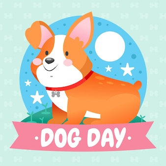 Мультфильм национальный день собаки иллюстрация