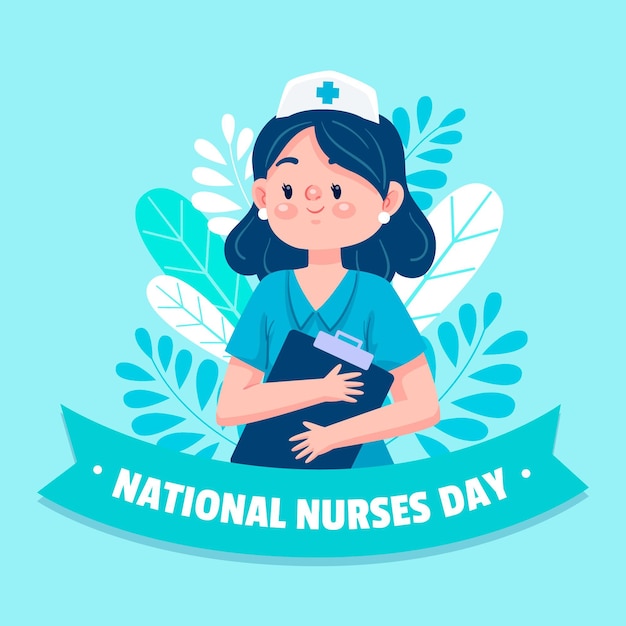 cartoon national nurses day illustration
