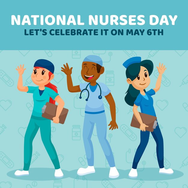 Free vector cartoon national nurses day illustration