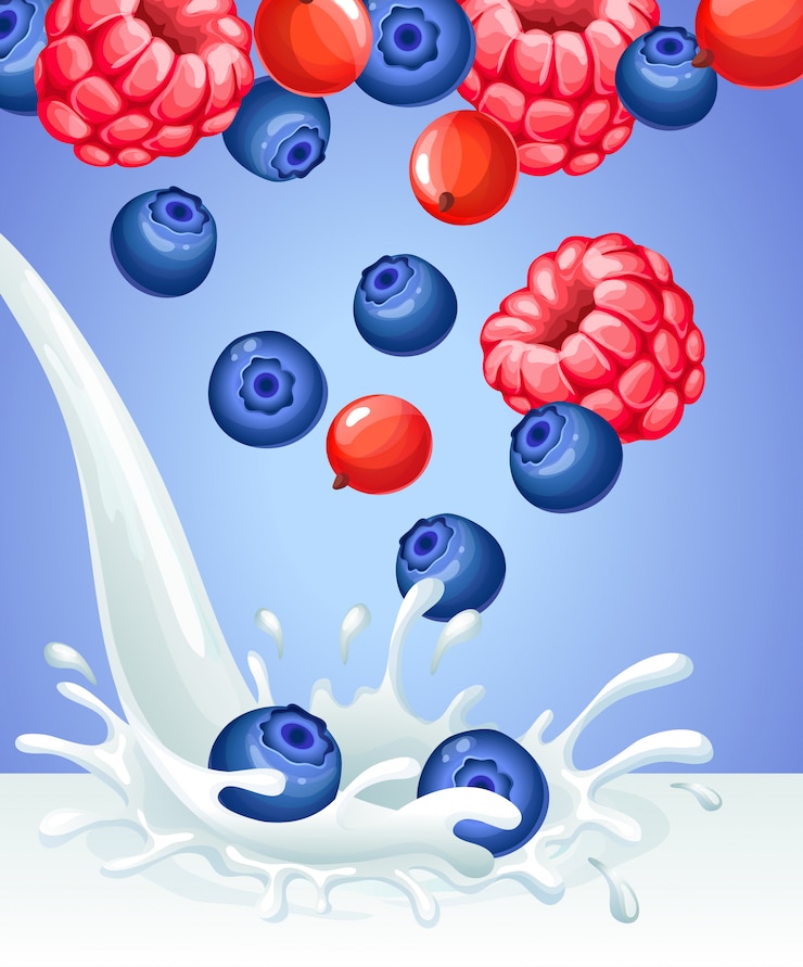 Free Vector cartoon natural dairy product