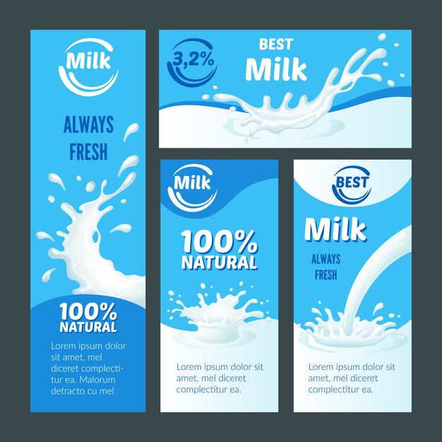 Cartoon Natural Milk Brochures