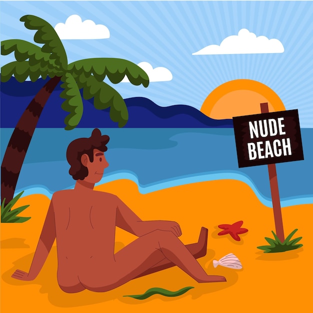 Free vector cartoon naturism concept illustrated