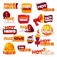 Free vector cartoon news badges sticker