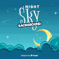 Free vector cartoon night sky background