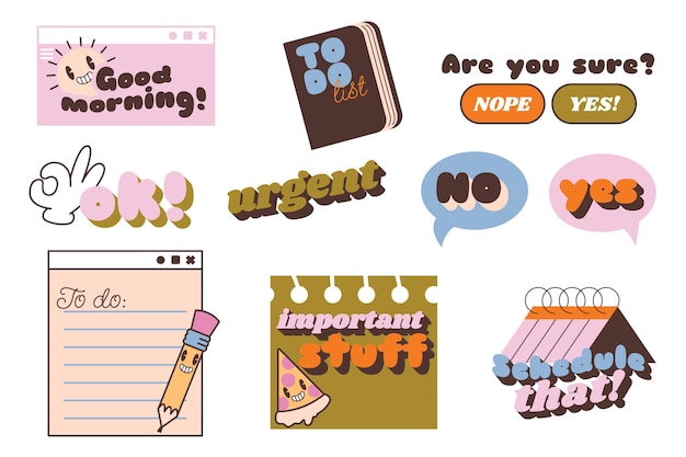 Cartoon notebook tags