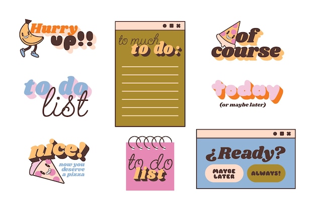 Cartoon notebook tags