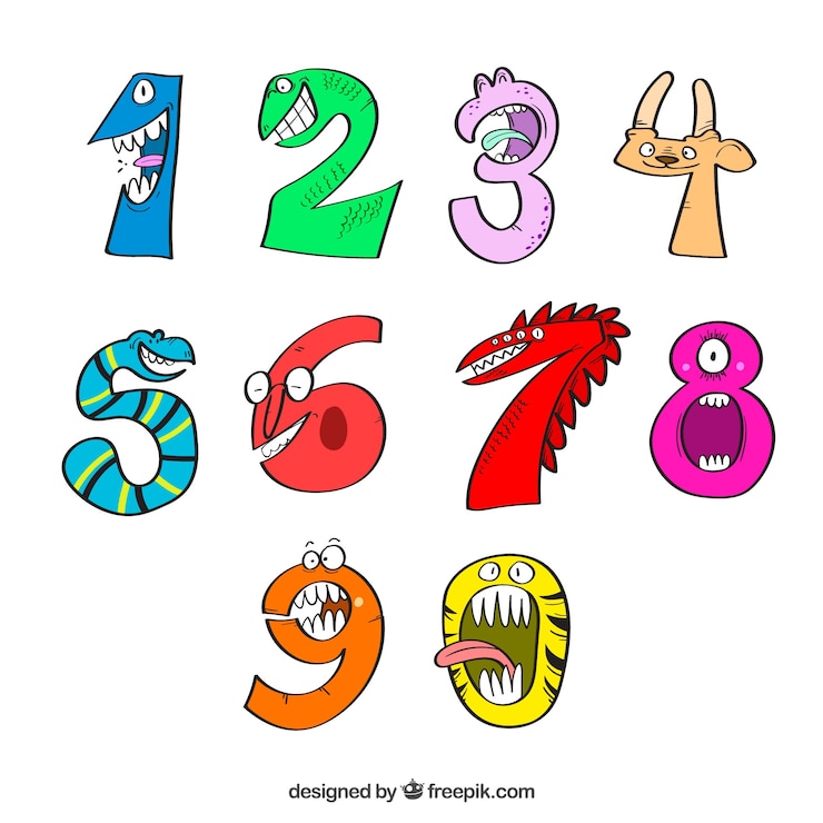 無料Vector 文字を含む漫画の数の集まり