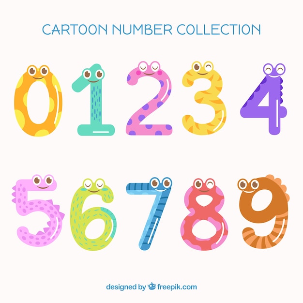 Free vector cartoon number collection
