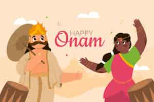 무료 벡터 만화 onam 그림