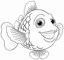 Free vector cartoon outline of a fish