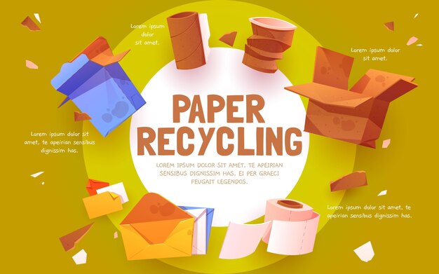 cartoon paper recycling information