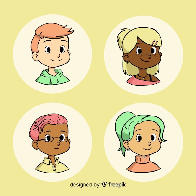 Free vector cartoon people avatar collection