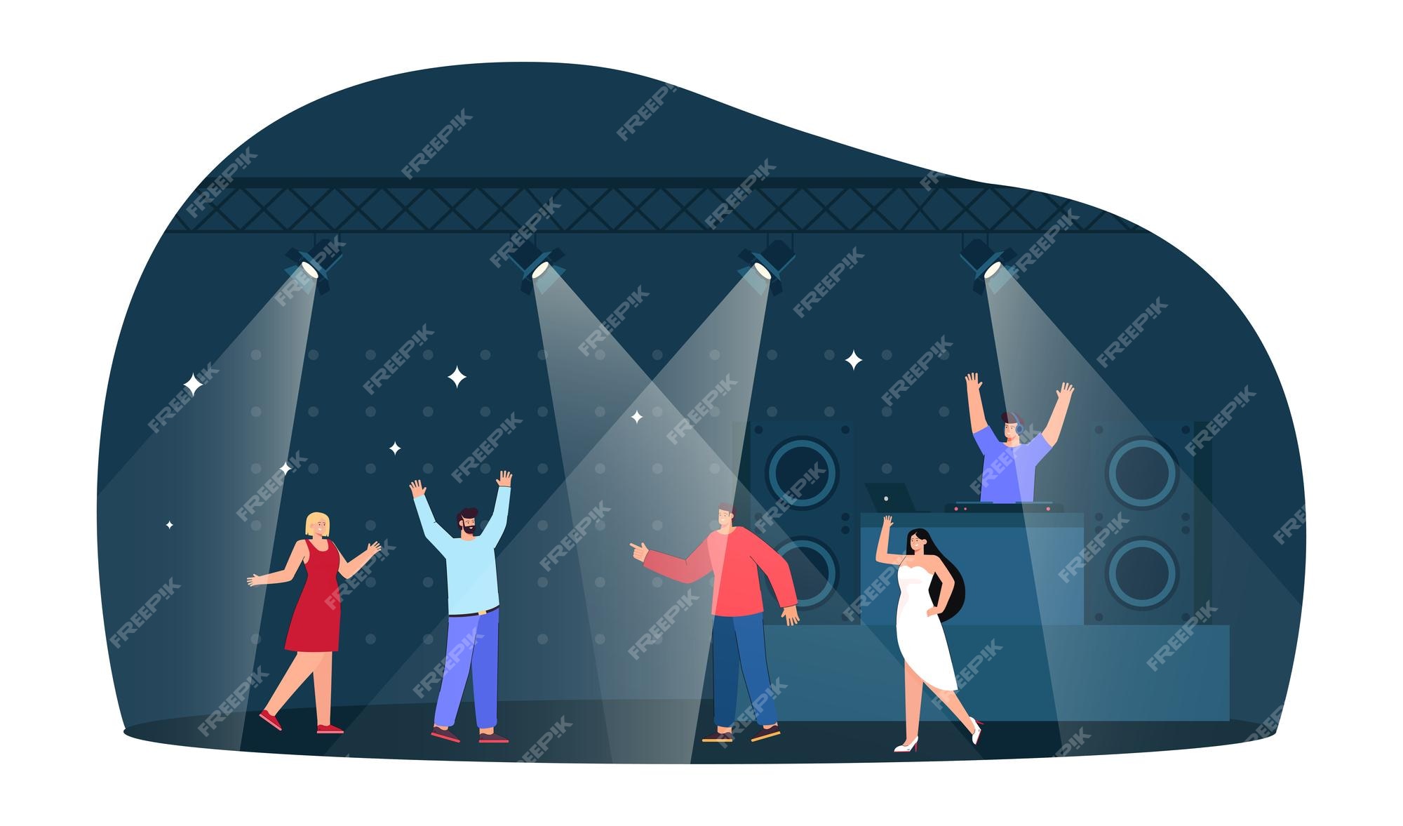 Person people vector illustration dance party woman and man. Happy friend  fun disco club music dancer cartoon group celebration. Character background  concert rejoice concept. Entertainment activity 26570593 Vector Art at  Vecteezy