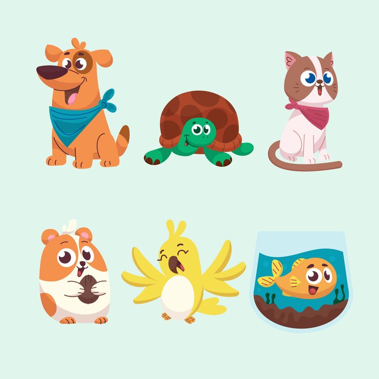 무료 Vector 만화 애완 동물 컬렉션 그림