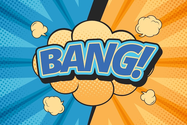 Free vector cartoon pop art bang background