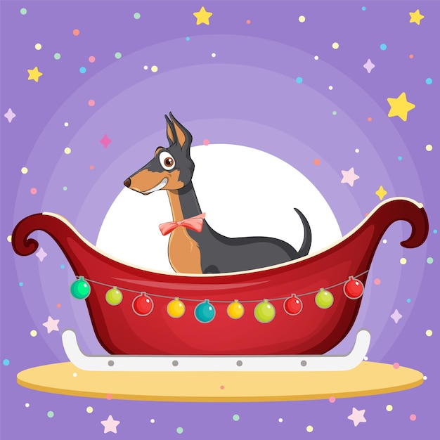 Free vector cartoon poster of doberman