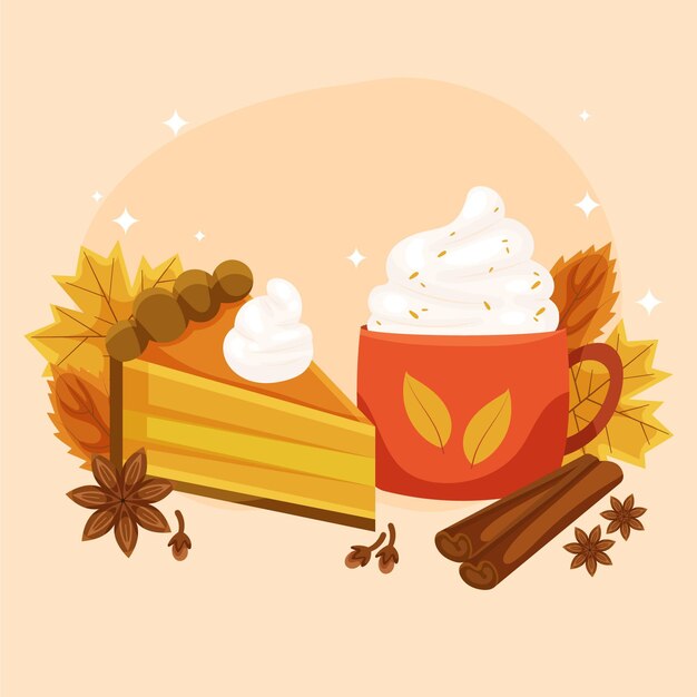 Cartoon pumpkin pie illustration