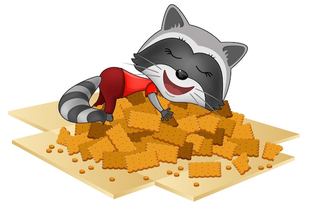 Cartoon raccoon vector illustration