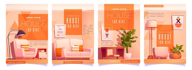 Cartoon rent flyer design