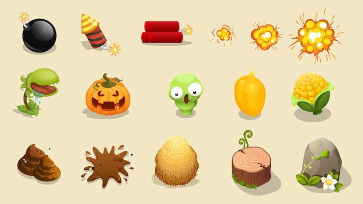 Free Vector cartoon resource for game user interface