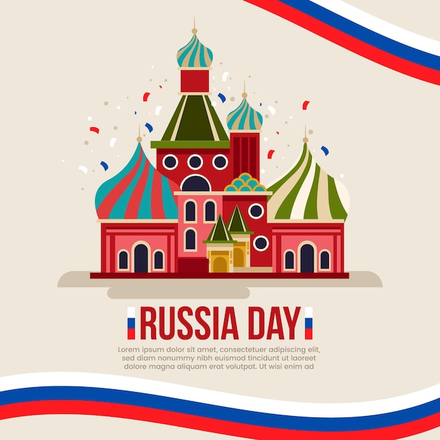 Free vector cartoon russia day illustration