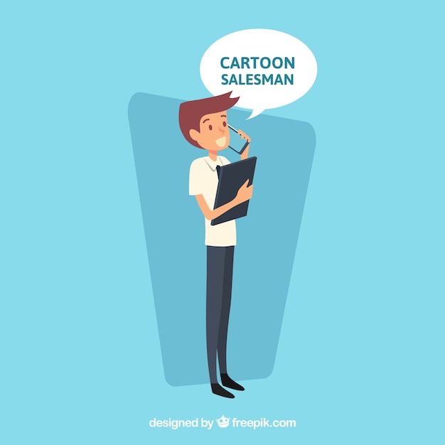 Cartoon salesman