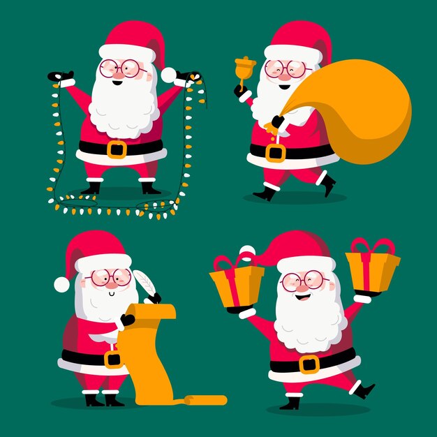 Cartoon santa claus character collection