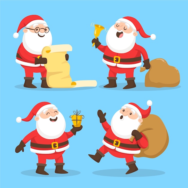 Cartoon santa claus character collection