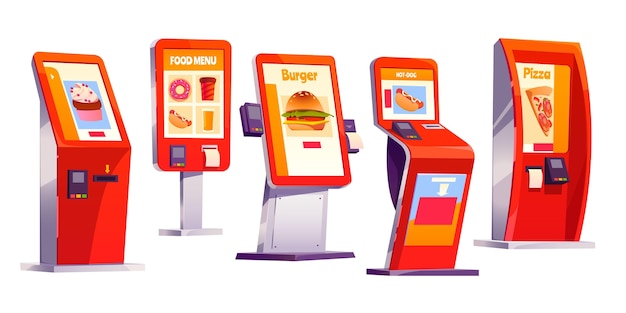 Cartoon self ordering kiosk collection