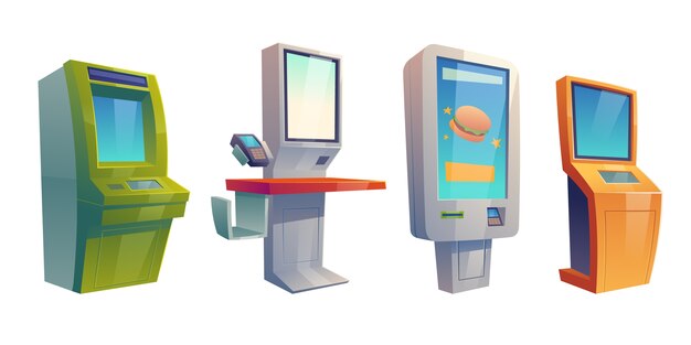 Cartoon self ordering kiosk collection