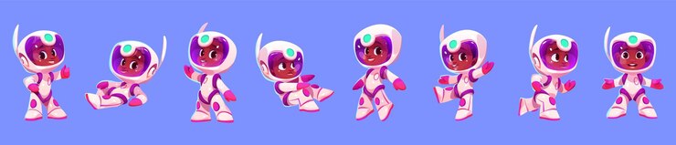 Free Vector cartoon set of african american child astronaut