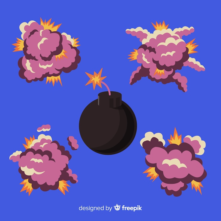 Free Vector cartoon set of bomb explosion effects