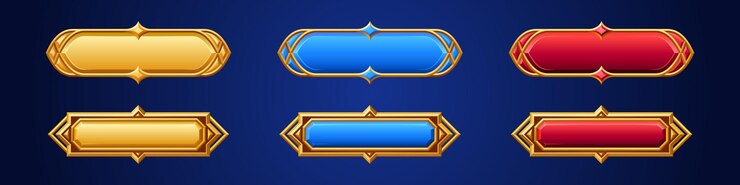 Free Vector cartoon set of medieval game buttons