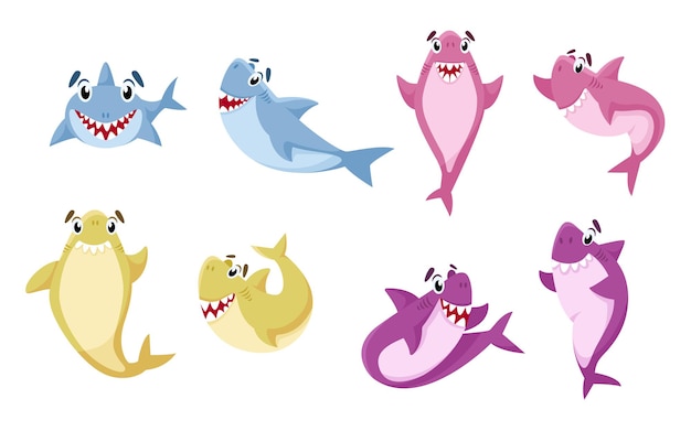 Free Vector Cute Illustration Of Pink Baby Shark