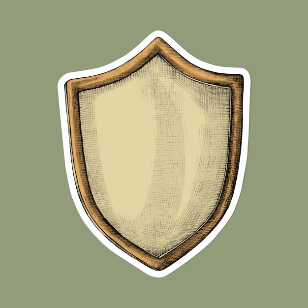 Cartoon shield vintage sticker