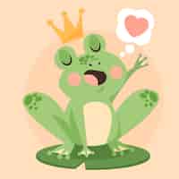 Free vector cartoon smiley frog illustration