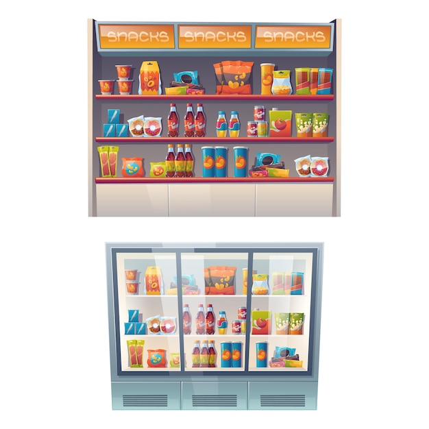 Cartoon snack shelves