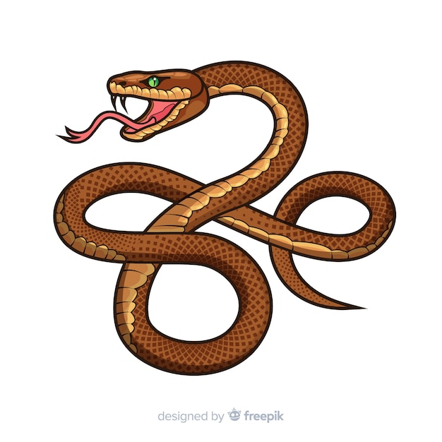 Side opened mouth snake head Vector | Free Download