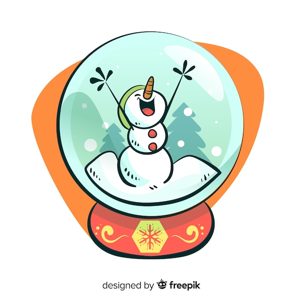 Cartoon snowman christmas snowball