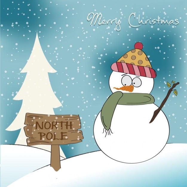 Free vector cartoon snowman