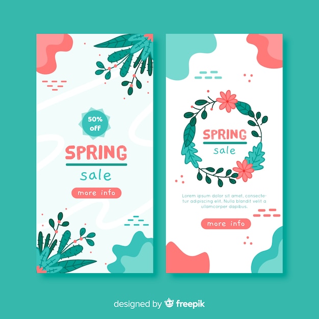 Free vector cartoon spring sale banner