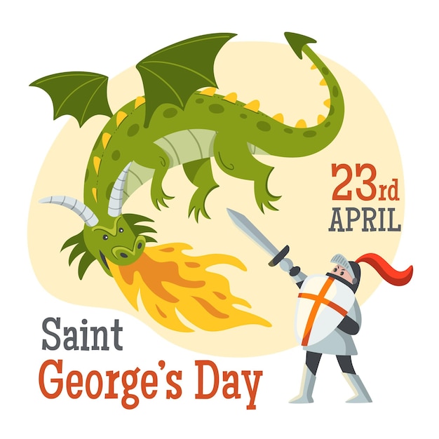 Free vector cartoon st. george's day illustration