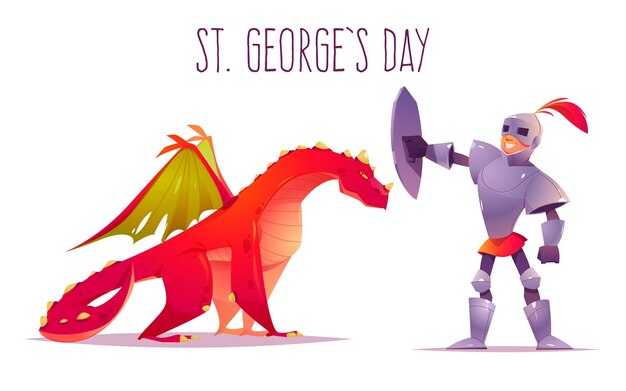 Cartoon st. george's day illustration