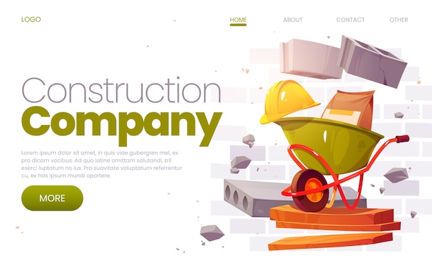 Free vector cartoon style building landing page