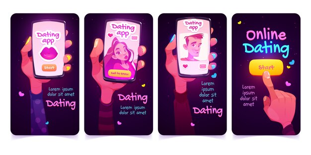 Cartoon style dating app instagram stories