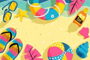 Free vector cartoon summer background