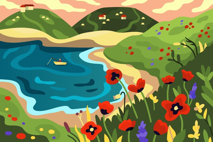 Free Vector cartoon summer background